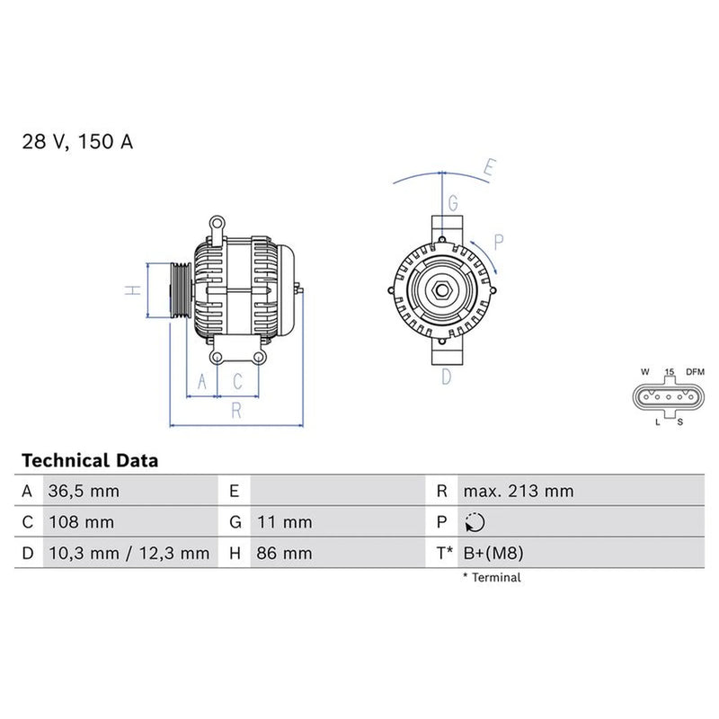 Bosch Car Alternator 12V