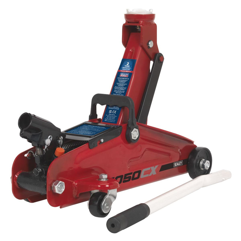 Sealey Short Chassis Trolley Jack 2 Tonne 1050CX Sealey - Dynamic Drive