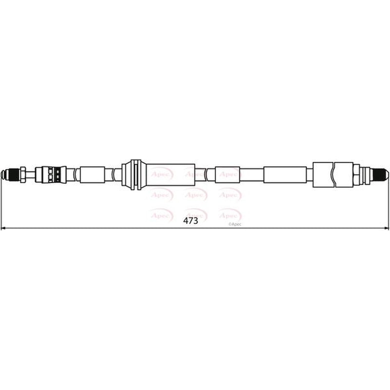 Apec Brake Hydraulic Hose Line Front fits Ford Ka 2002-2008 1.3