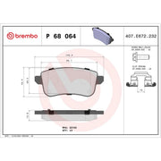 Brembo 4 x Rear Brake Pad Set fits Mitsubishi Asx 2023 on 1.6