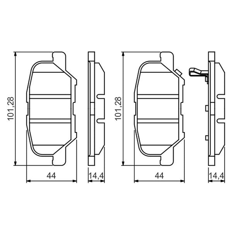 Bosch Front & Rear Pads fits Mitsubishi Outlander III 2012-2022 2.0 2.2