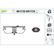 Valeo Electric Window Regulator Lifter Left Rear 861132