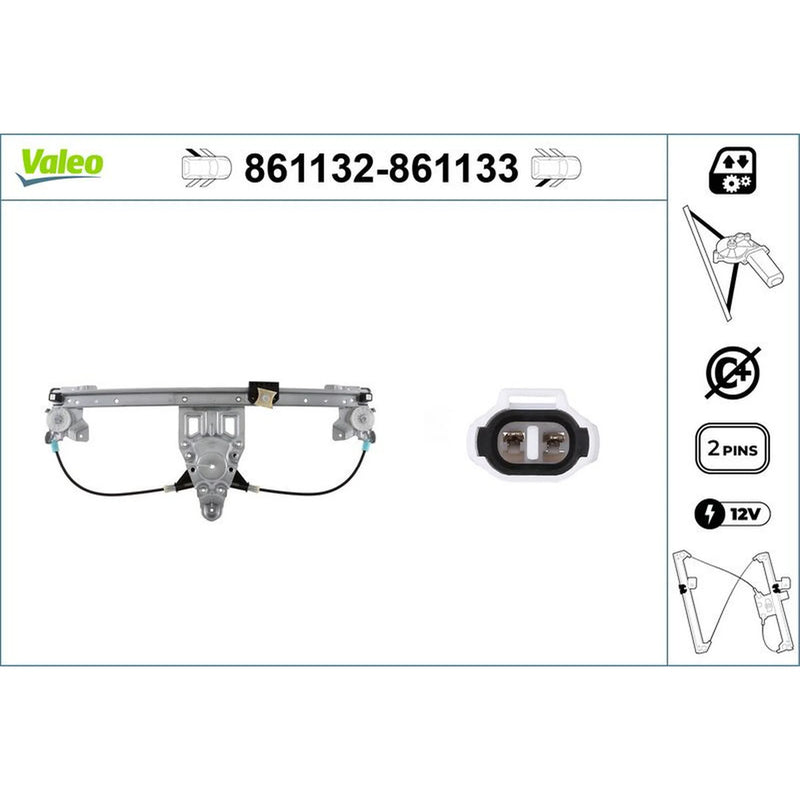 Valeo Electric Window Regulator Lifter Left Rear 861132