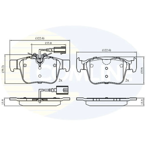 Comline 4 x Rear Brake Pad Set fits Alfa Romeo Giulia 2015-2022 2.0 2.2