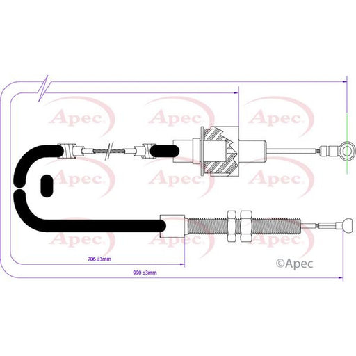 Apec Clutch Control Cable Pull fits Ford Escort 1975-1980 2.0