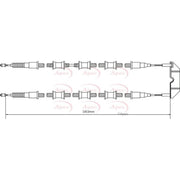 Apec Handbrake Cable Centre fits Opel Vectra B 1995-2003 1.6 1.8 2.0 2.2 2.5