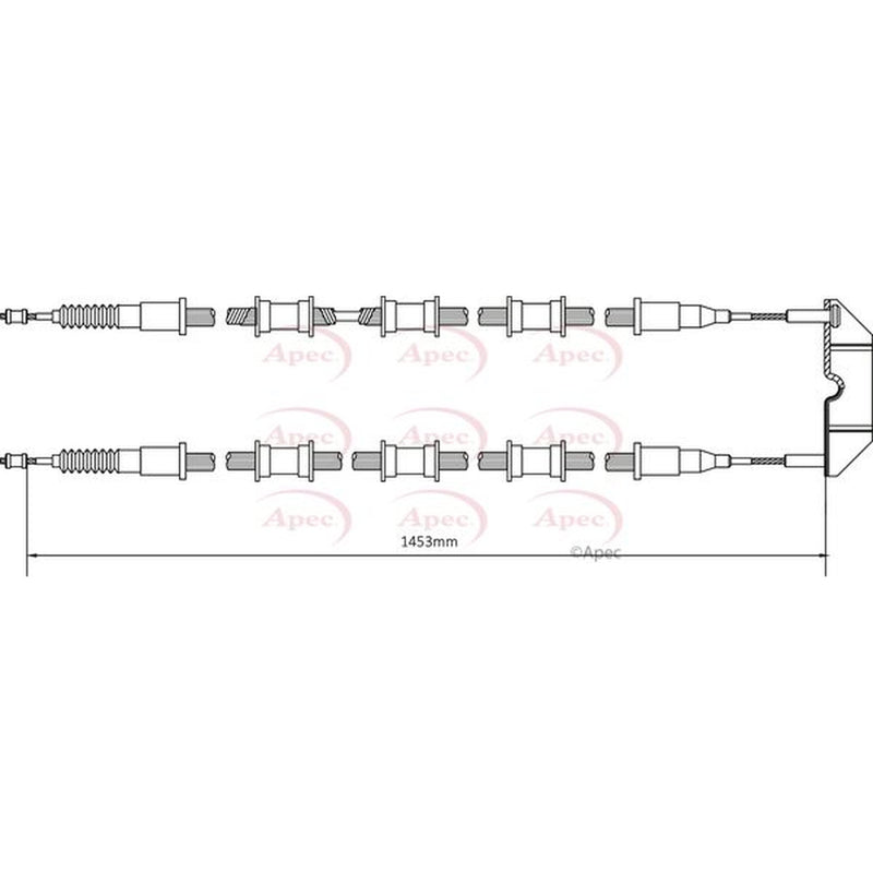 Apec Handbrake Cable Centre fits Opel Vectra B 1995-2003 1.6 1.8 2.0 2.2 2.5