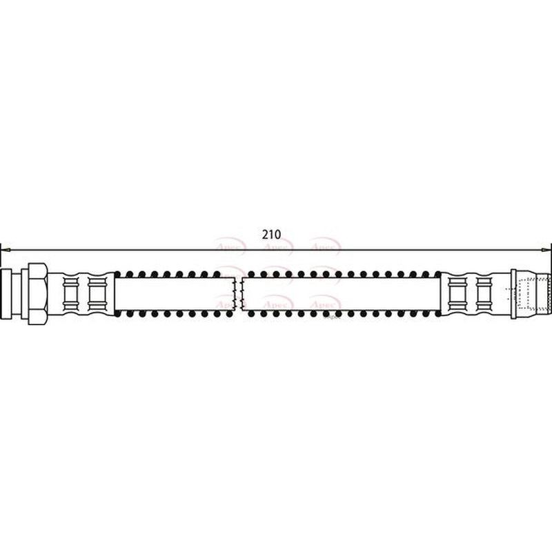 Apec Brake Hydraulic Hose Line Rear fits Citroën C2 2003-2012 1.1 1.4 1.6