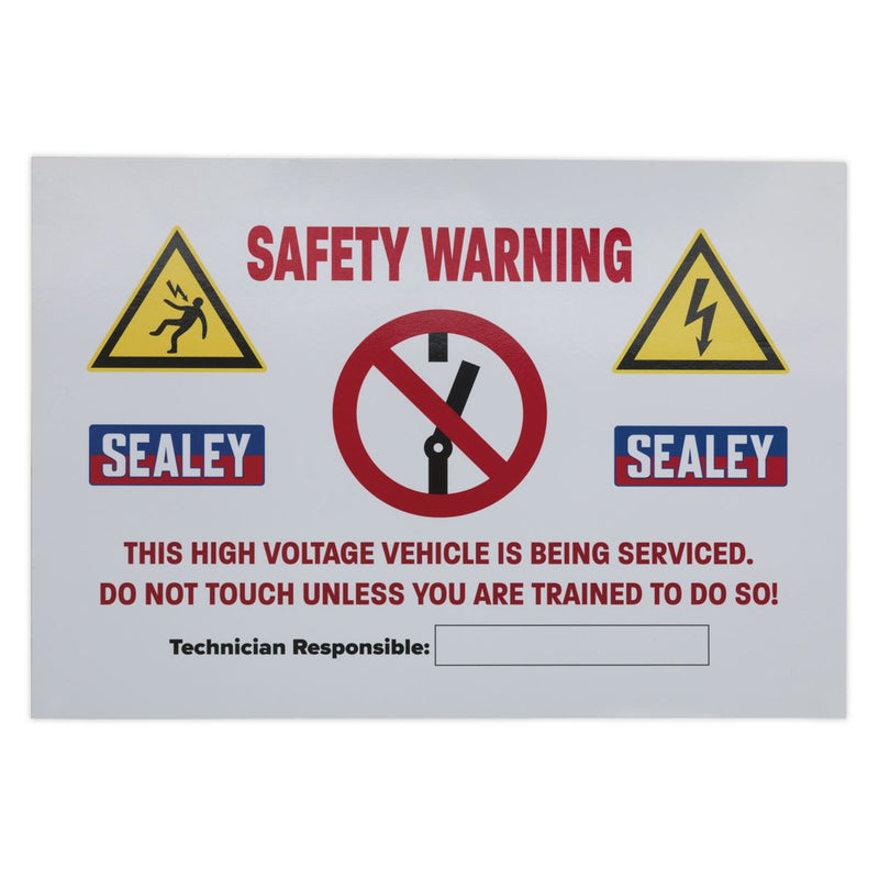 Sealey Hybrid/Electric Vehicle Warning Sign HYBRIDSIGN Sealey - Dynamic Drive