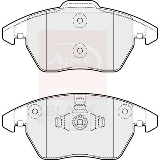 Apec Black Front Brake Pad Set fits Audi A1 2014-2018