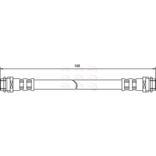 Apec Brake Hydraulic Hose Line Rear fits Audi A1 2010-2018 1.0 1.2 1.4 1.6 2.0