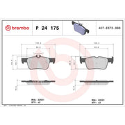 Brembo 4 x Rear Brake Pad Set fits Ford Galaxy III 2021-2023 2.5