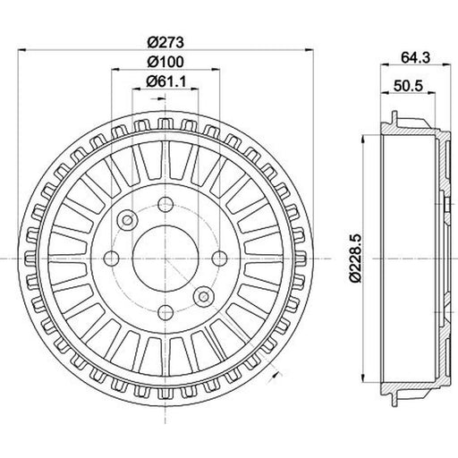 Mintex Brake Drum Assembly Rear fits Renault Clio V 2019-2020 1.0 1.3 1.5 1.6