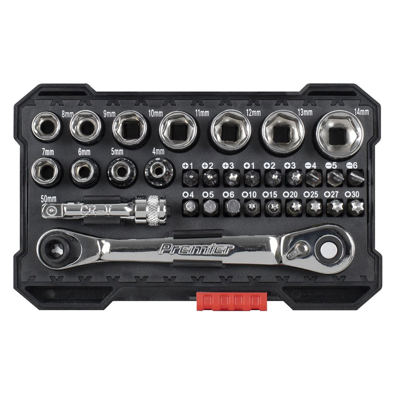 Sealey Premier Premier Socket & Colour-Coded Bit Set 1/4"Sq Drive 31pc AK2111 Sealey Premier - Dynamic Drive