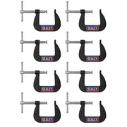 Sealey Junior C-Clamp Set 38mm x 38mm 8pc GCC03 Sealey - Dynamic Drive