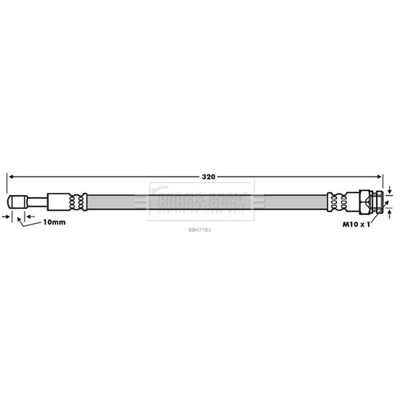 Borg & Beck Brake Hydraulic Hose Line Rear Right BBH7783