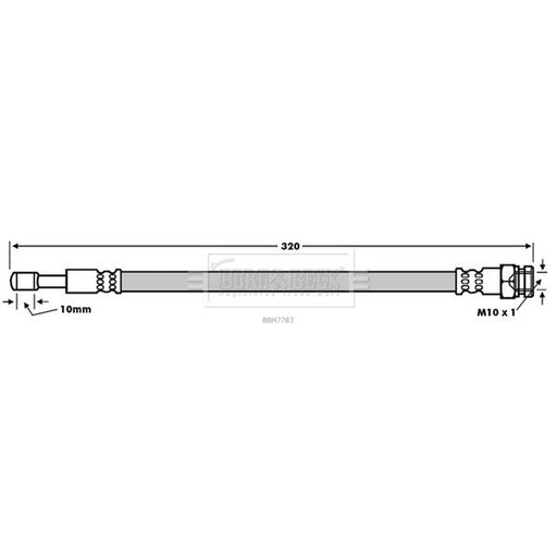 Borg & Beck Brake Hydraulic Hose Line Rear Right BBH7783