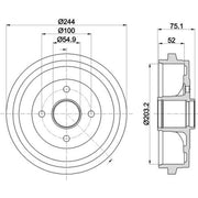 Mintex Brake Drum Assembly Rear fits Nissan Micra IV 2010-2020 1.2