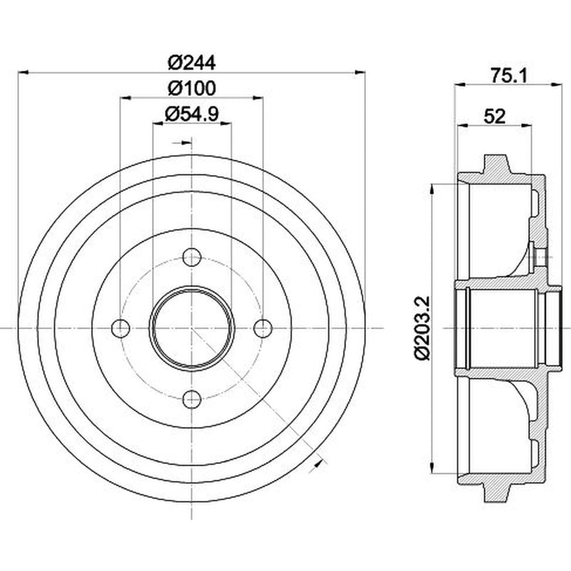 Mintex Brake Drum Assembly Rear fits Nissan Micra IV 2010-2020 1.2
