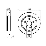 Bosch Brake Discs fits Mercedes-Benz M-Class 1998-2005 163.113 163.136 163.154