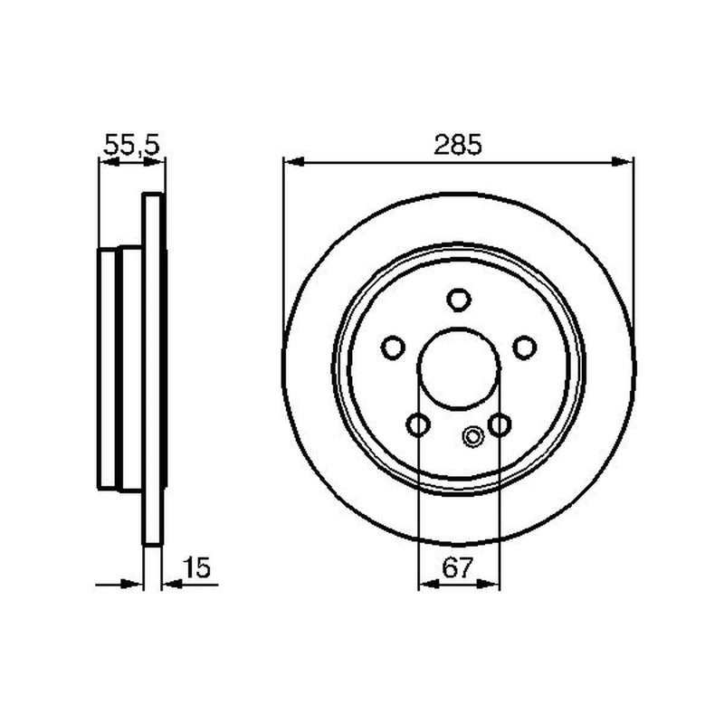 Bosch Brake Discs fits Mercedes-Benz M-Class 1998-2005 163.113 163.136 163.154