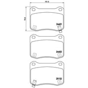 Brembo 4 x Rear Brake Pad Set fits Lexus Is II 2007-2013