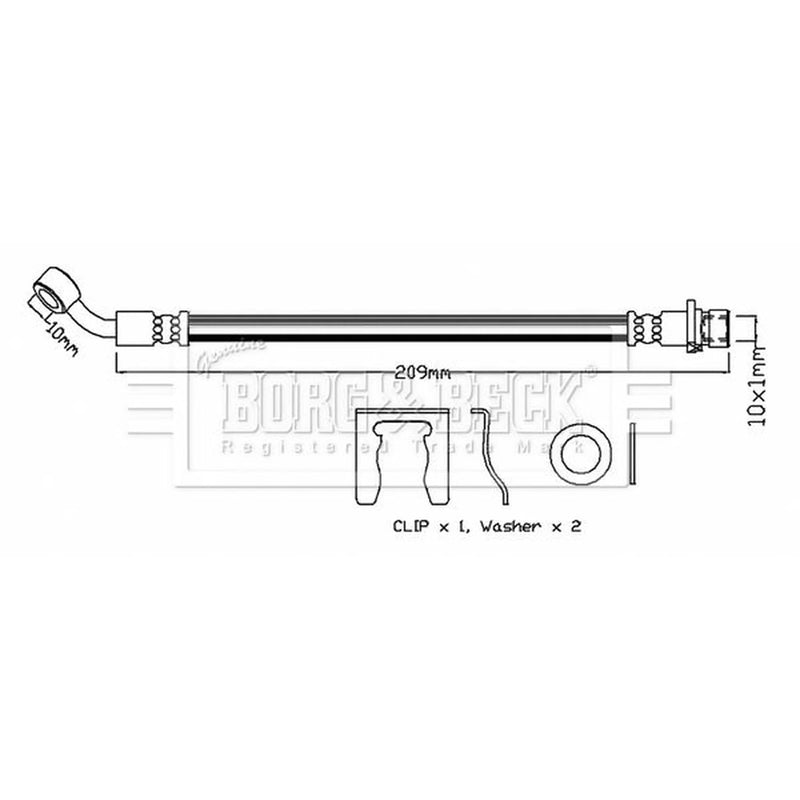 Borg & Beck Brake Hydraulic Hose Line outer BBH7757