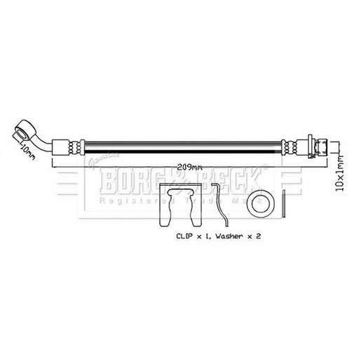 Borg & Beck Brake Hydraulic Hose Line outer BBH7757