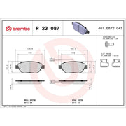 Brembo 4 x Front Brake Pad Set fits Abarth 500C / 595C / 695C 2008-2009 1.4
