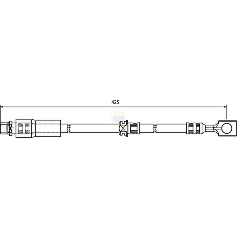 NAPA Brake Hydraulic Hose Line Front fits Fiat Croma 2005-2011 1.8 1.9 2.2