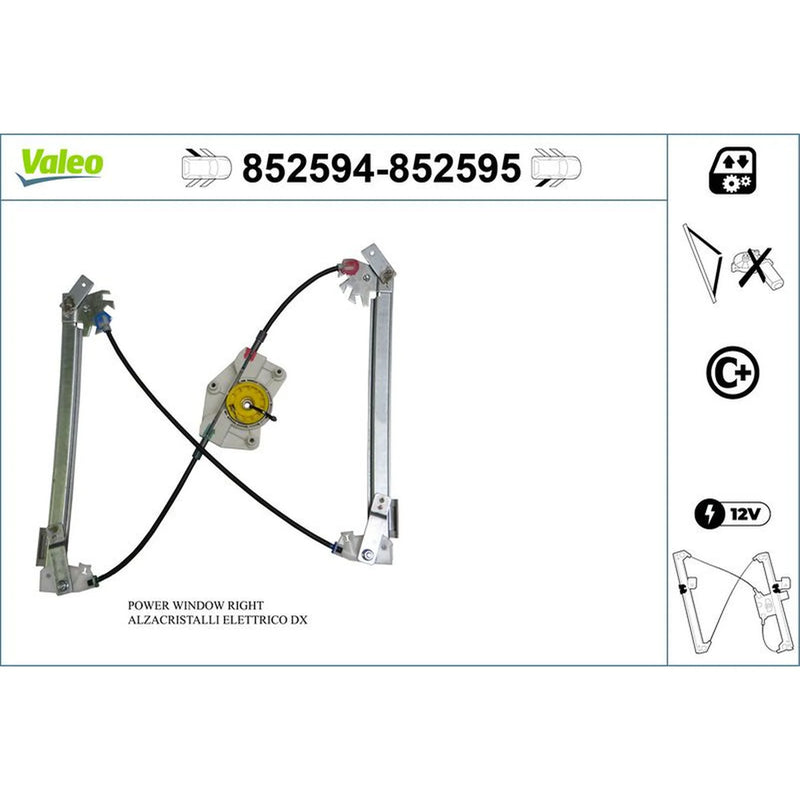 Valeo Electric Window Regulator Lifter Left Rear 852594
