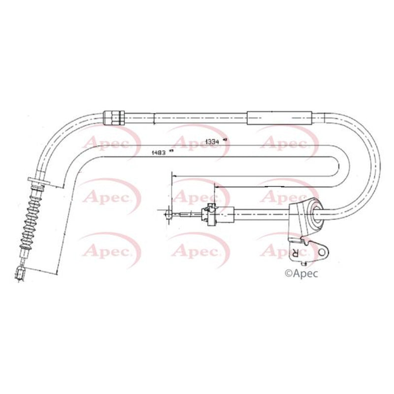 Apec Handbrake Cable Right Rear fits Mini Mini Clubman 2007-2014