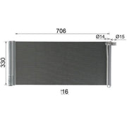 Mahle Air Conditioning Condenser fits Porsche Panamera 2009-2016 3.0 3.6 4.8