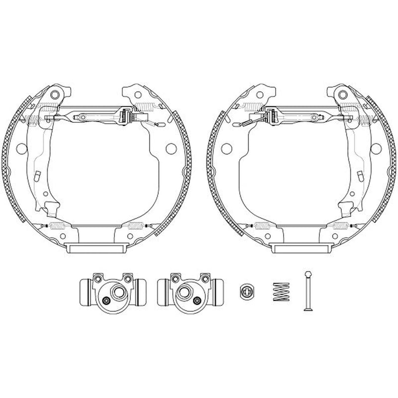 Mintex Brake Shoe Set Axle Kit fits Peugeot 207 2006-2015 1.4 1.6