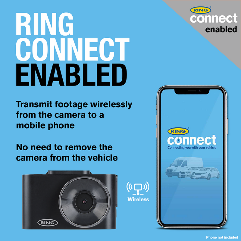 Ring Car Dash Camera Motion Sensor HD 1296p Wi-Fi & App Enabled GPS Driving Ring Automotive  - Dynamic Drive