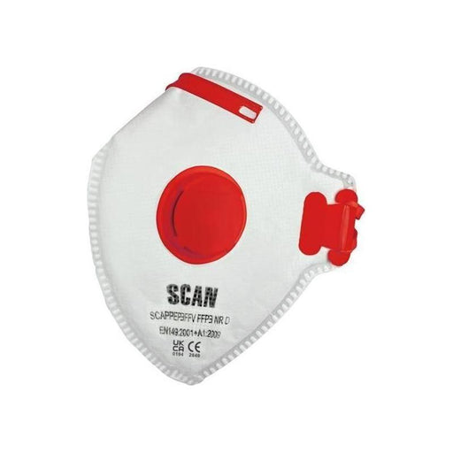 Scan Fold Flat Disposable Valved Disposable Mask FFP3 Protection (Pack 3) Scan - NN4 Online
