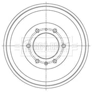 Borg & Beck Brake Drum Assembly Rear BBR7265