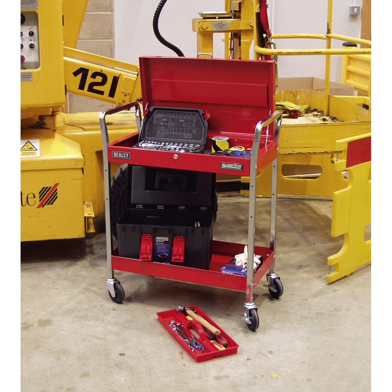 Sealey Trolley 2-Level Heavy-Duty with Lockable Top CX104 Sealey - Dynamic Drive