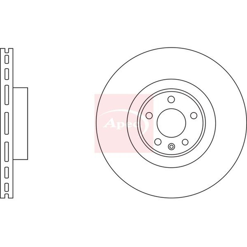 Apec 2 x Vented Brake Discs fits Audi A6 Allroad C7 2012-2018 3.0