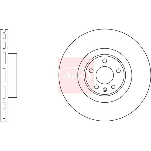 Apec 2 x Vented Brake Discs fits Audi A6 Allroad C7 2012-2018 3.0