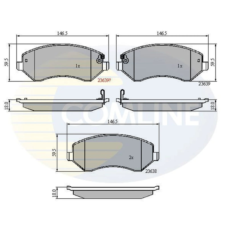 Comline Front & Rear Brake Discs & Pads fits Dodge Caravan 2000-2007 2.4