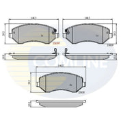 Comline Front Brake Discs & Pads fits Dodge Caravan 2000-2007 2.4