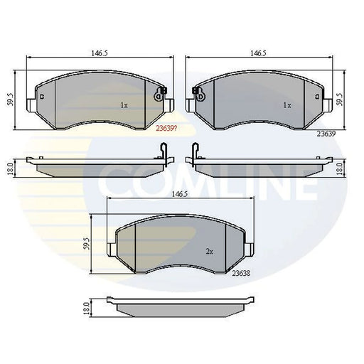 Comline Front Brake Discs & Pads fits Dodge Caravan 2000-2007 2.4