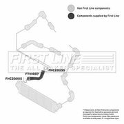 First Line Intercooler Turbo Charge Air Hose Front fits VW Multivan 2003-2009