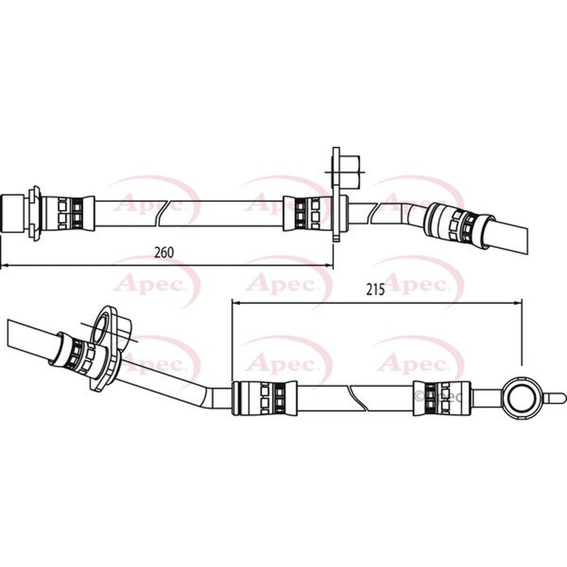 Apec Brake Hydraulic Hose Line Front Right fits Toyota Urban Cruiser 2009-2016