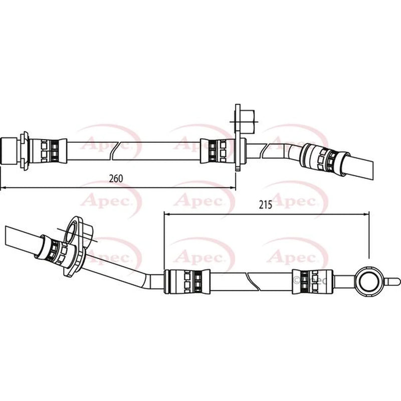 Apec Brake Hydraulic Hose Line Front Right HOS4078
