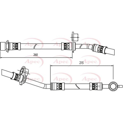 Apec Brake Hydraulic Hose Line Front Right fits Toyota Urban Cruiser 2009-2016