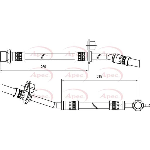 Apec Brake Hydraulic Hose Line Front Right HOS4078
