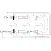 Apec Handbrake Cable Left Rear fits Dacia Sandero II 2012 on 1.2 1.5