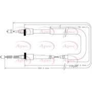 Apec Handbrake Cable Right Rear CAB1616